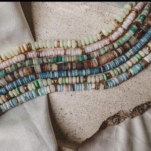 Opal beaded necklace